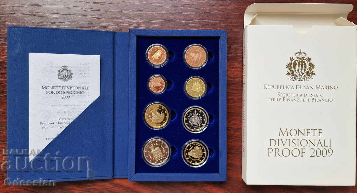 Σαν Μαρίνο • Επίσημο σετ - 2009 • PROOF με τιμή 135.00 BGN | € 69.02 Σαν Μαρίνο • Επίσημο σετ - 2009 • PROOF με τιμή 135.00 BGN | € 69.02