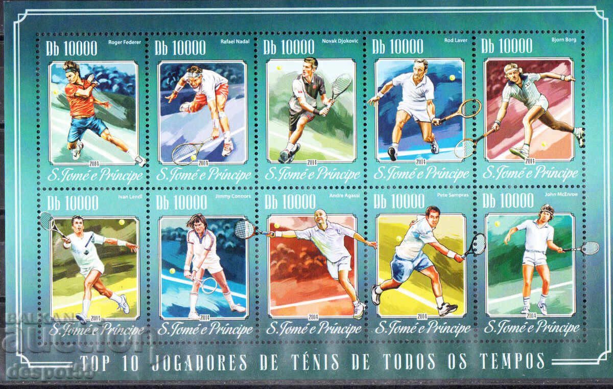 2014. São Tomé and Príncipe. Sport - Tennis. Block 2014. São Tomé and Príncipe. Sport - Tennis. Block