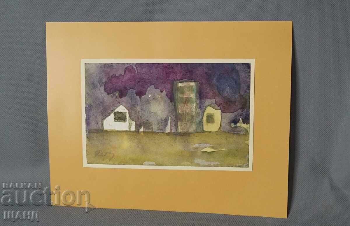 Παλιά Μαεστρική ζωγραφιά εικόνα ακουαρέλα τοπίο