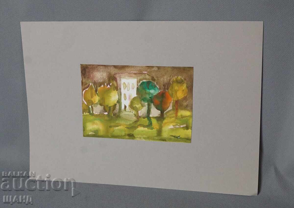 Παλιά Μαεστρική ζωγραφιά εικόνα ακουαρέλα τοπίο