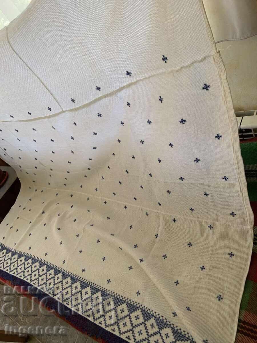 Auction  Hand-Embroidered Bedspread Waffle Cotton Antique Lace