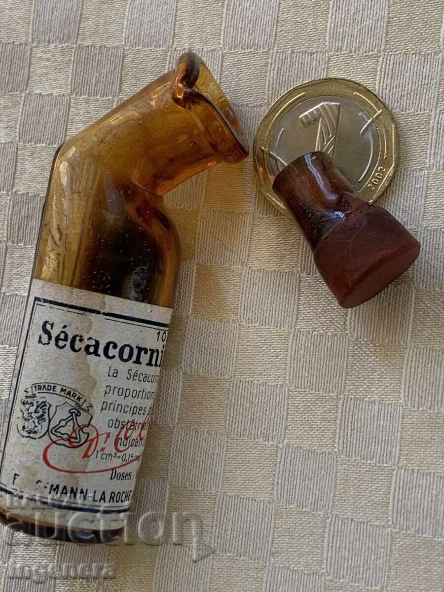 ШИШЕ ОТ ЛЕКАРСТВО СТЪКЛО ДОСТА РЯДКА ВЕЩ-Secacornine-Roche - 5