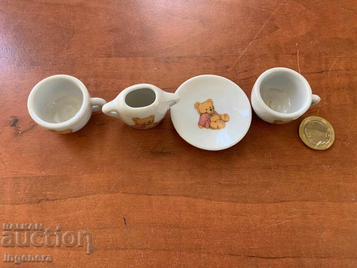 PORCELAIN PLATE BOWL VASE MINI FOR CHILDREN DOLL SERVICE with price 12.00 BGN | € 6.14