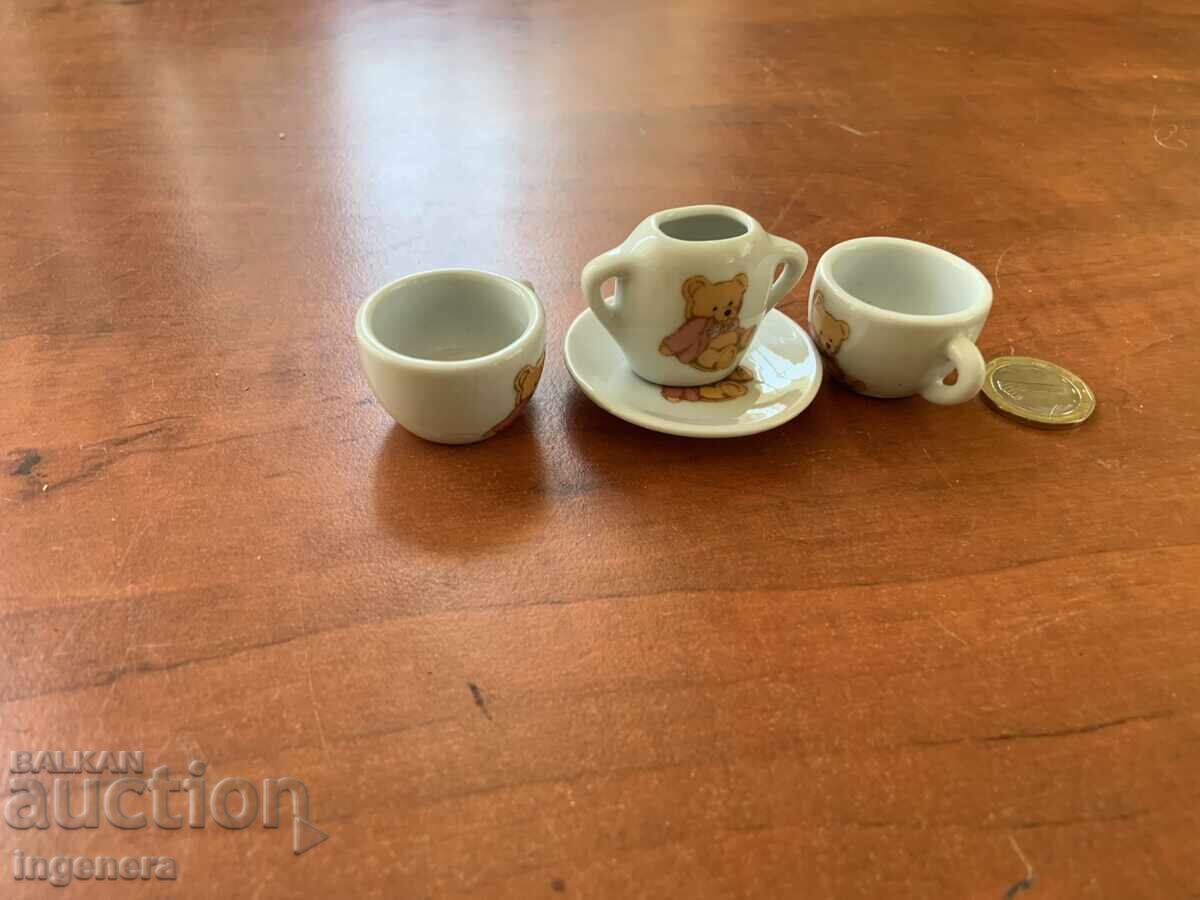 Auction  PORCELAIN PLATE BOWL VASE MINI FOR CHILDREN DOLL SERVICE