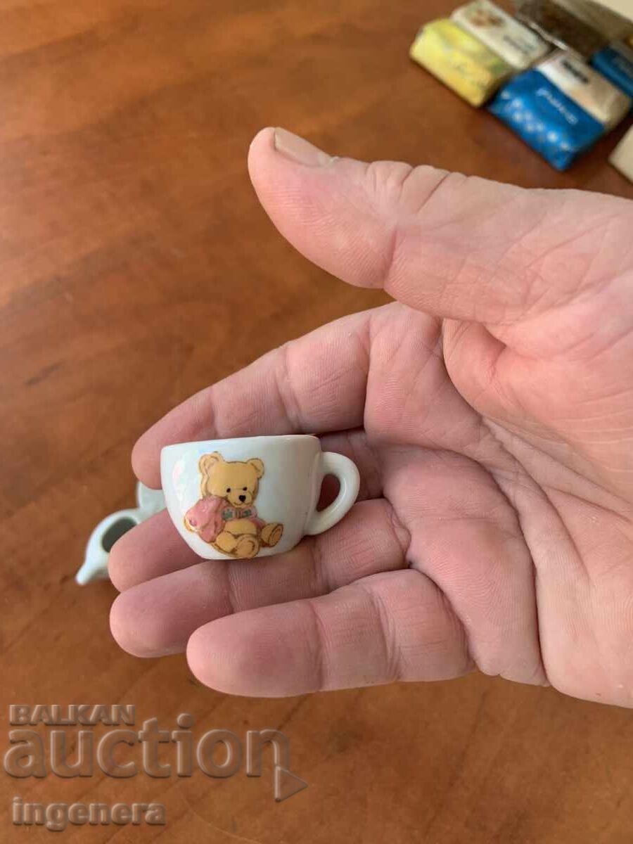 PORCELAIN PLATE BOWL VASE MINI FOR CHILDREN DOLL SERVICE - 5