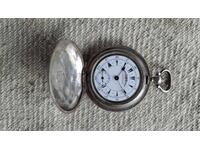 Pocket watch, fob chain, jewelry, silver, blinking