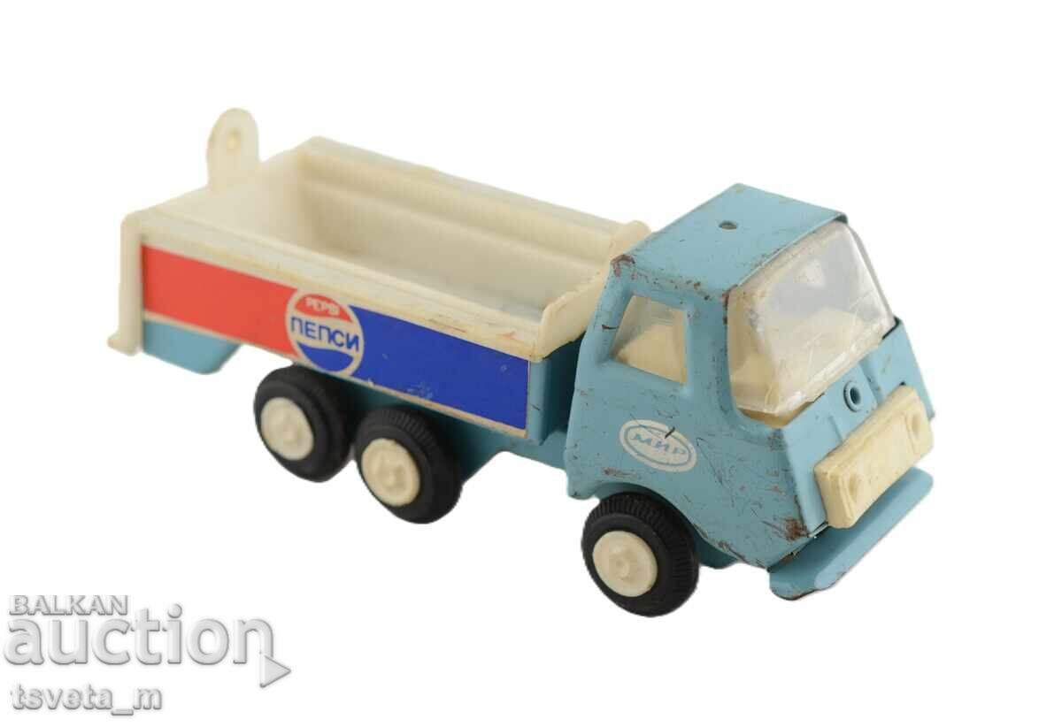 Metal and plastic truck MIR children's toys, Soviet era with price 5.00 BGN | € 2.56