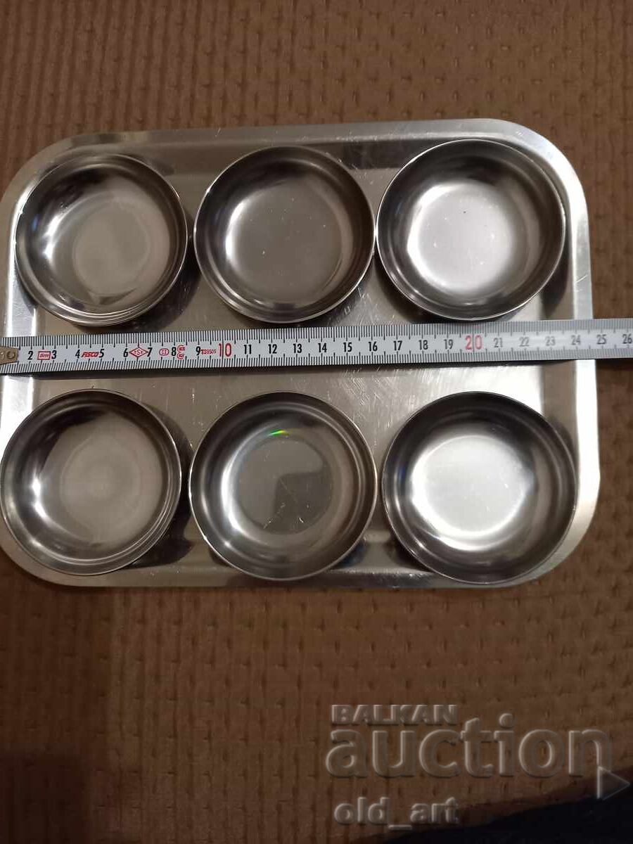 Candy dishes with tray, alpaca with price 15.00 BGN | € 7.67