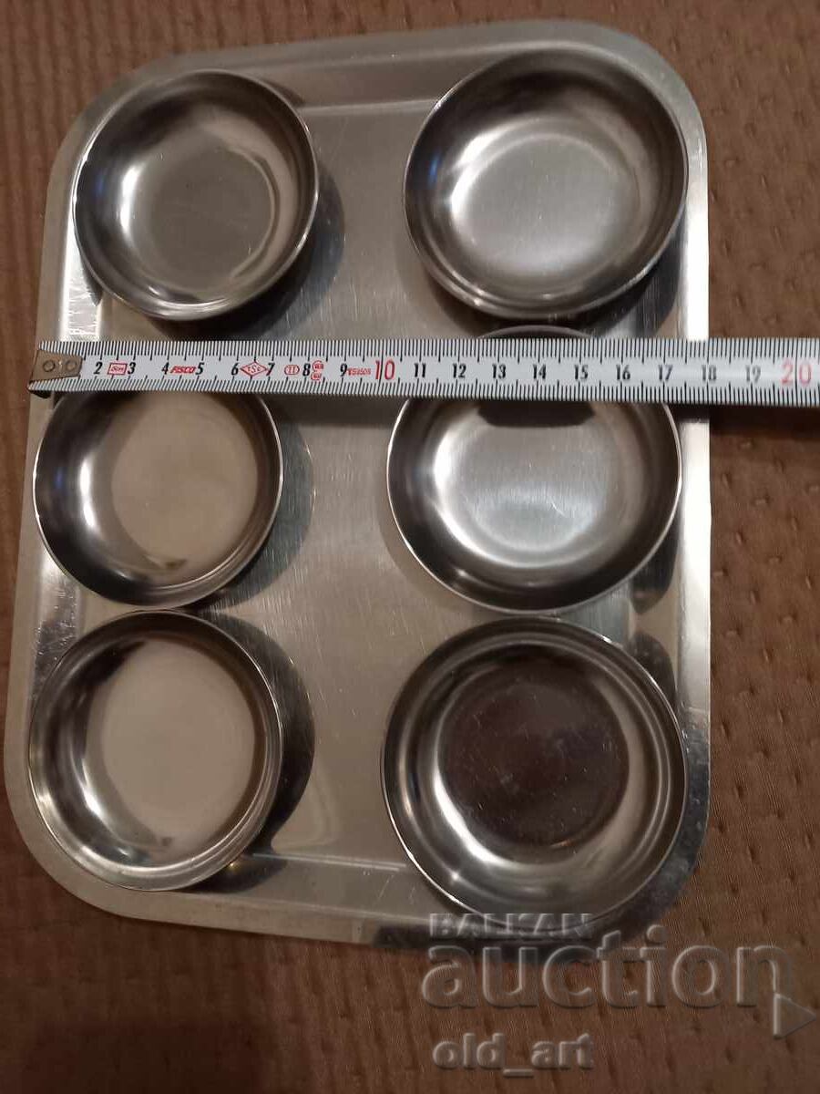 Auction  Candy dishes with tray, alpaca