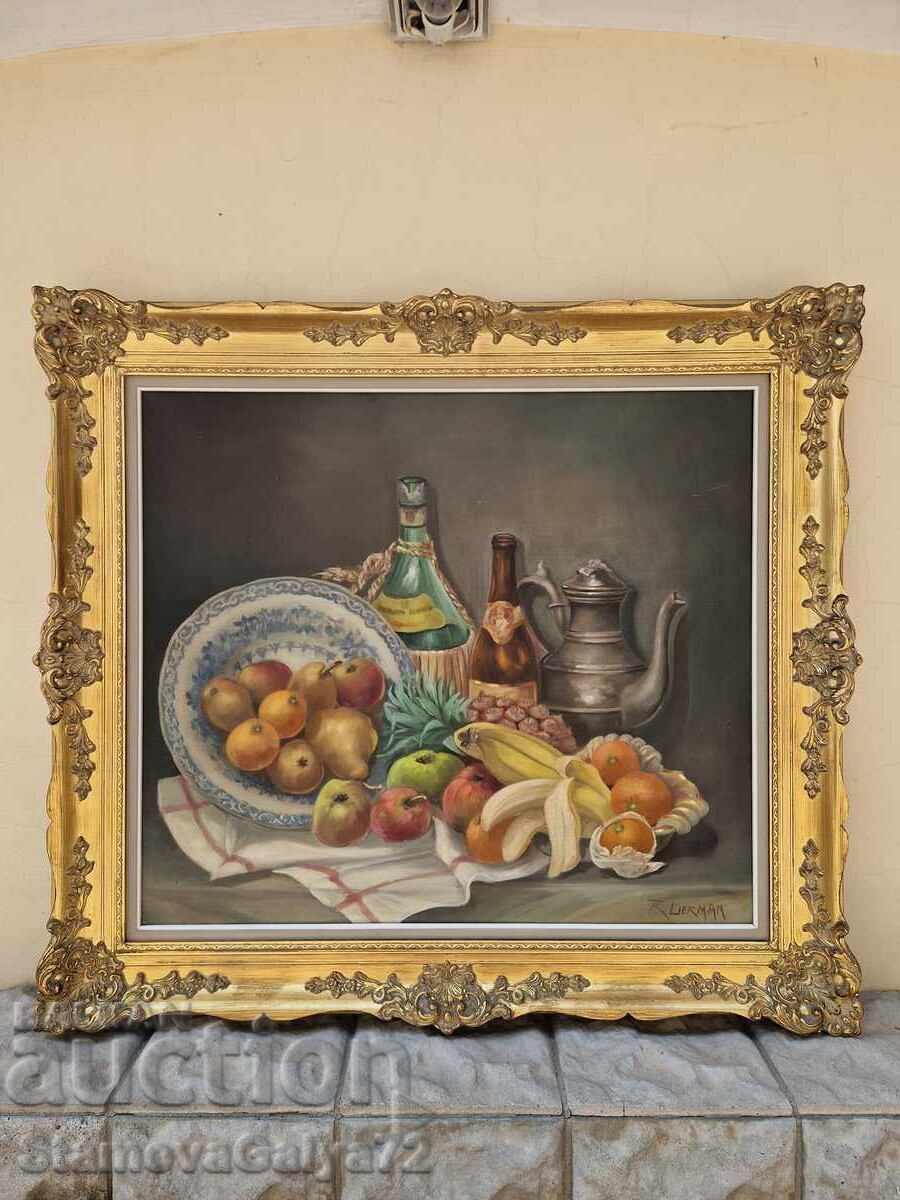 Superbă pictură belgiană mare, ulei pe pânză cu preț 444.00 BGN | € 227.01