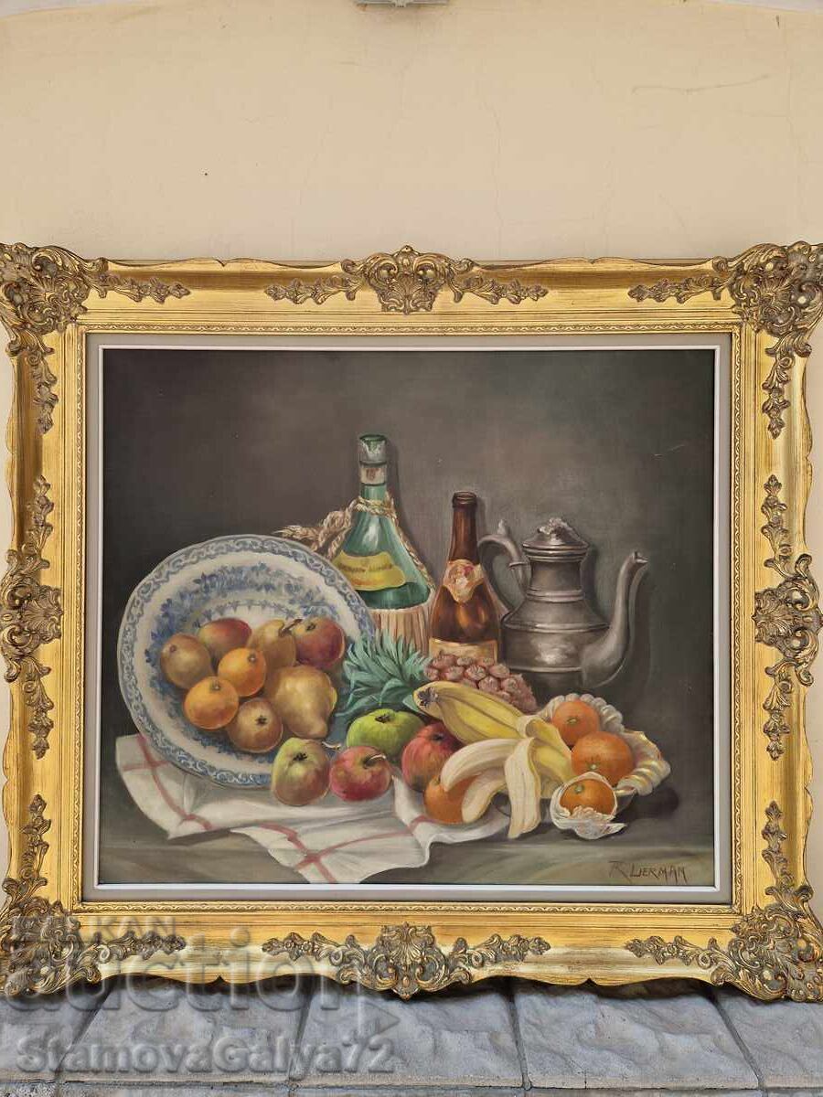 Licitație Superbă pictură belgiană mare, ulei pe pânză