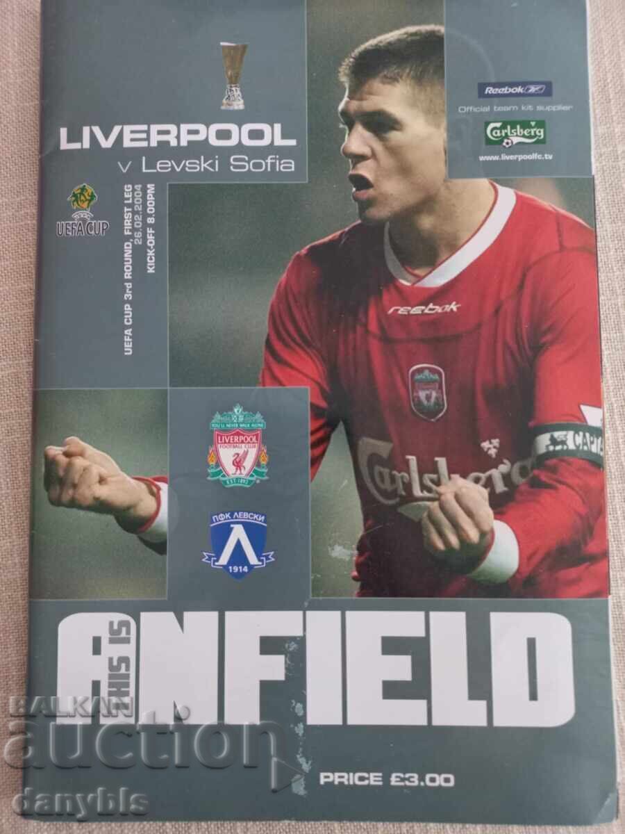 Football program - Liverpool - Levski 2004