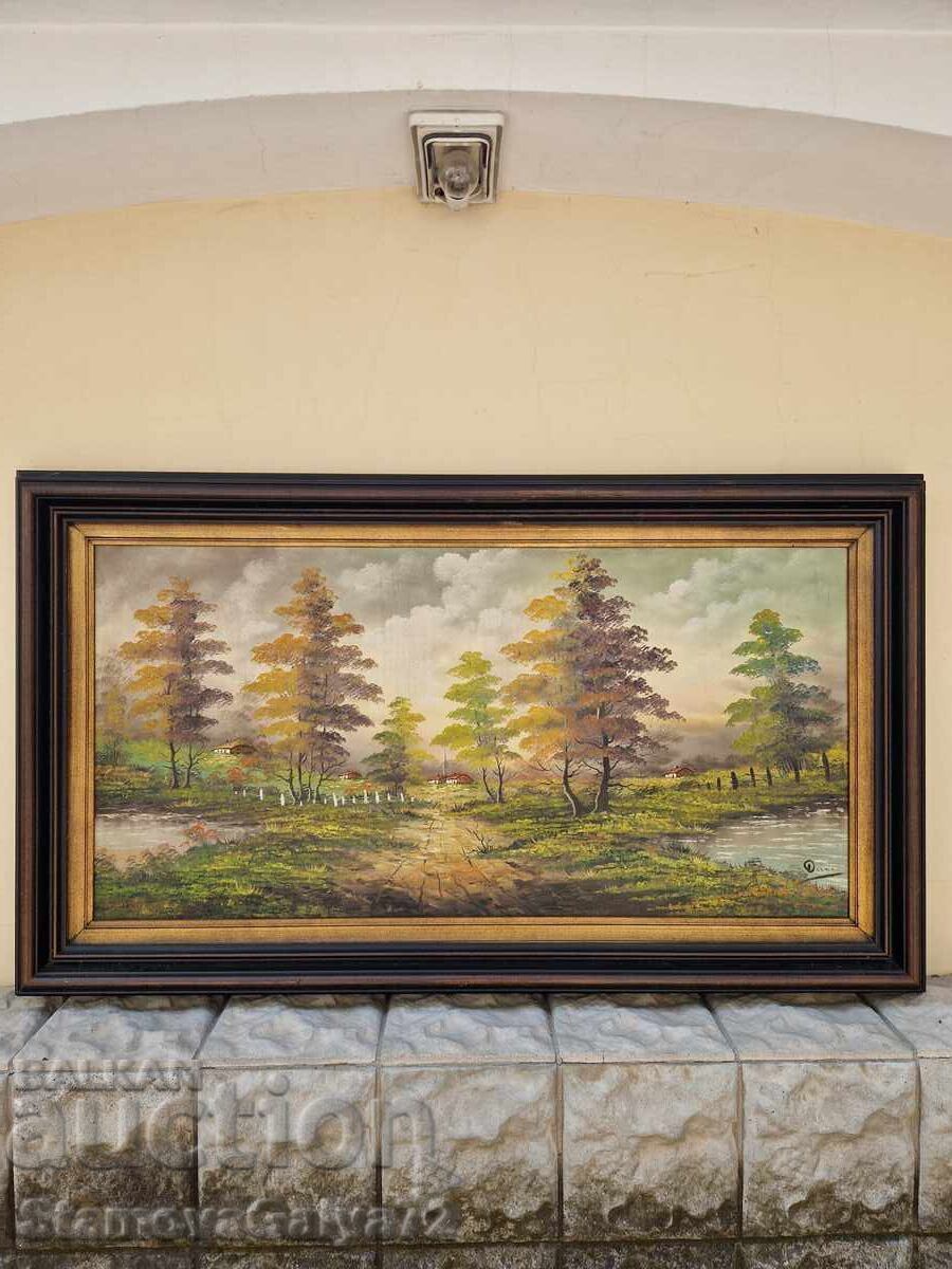 Tablou antic foarte mare, ulei pe pânză cu preț € 238.26 | 466.00 BGN