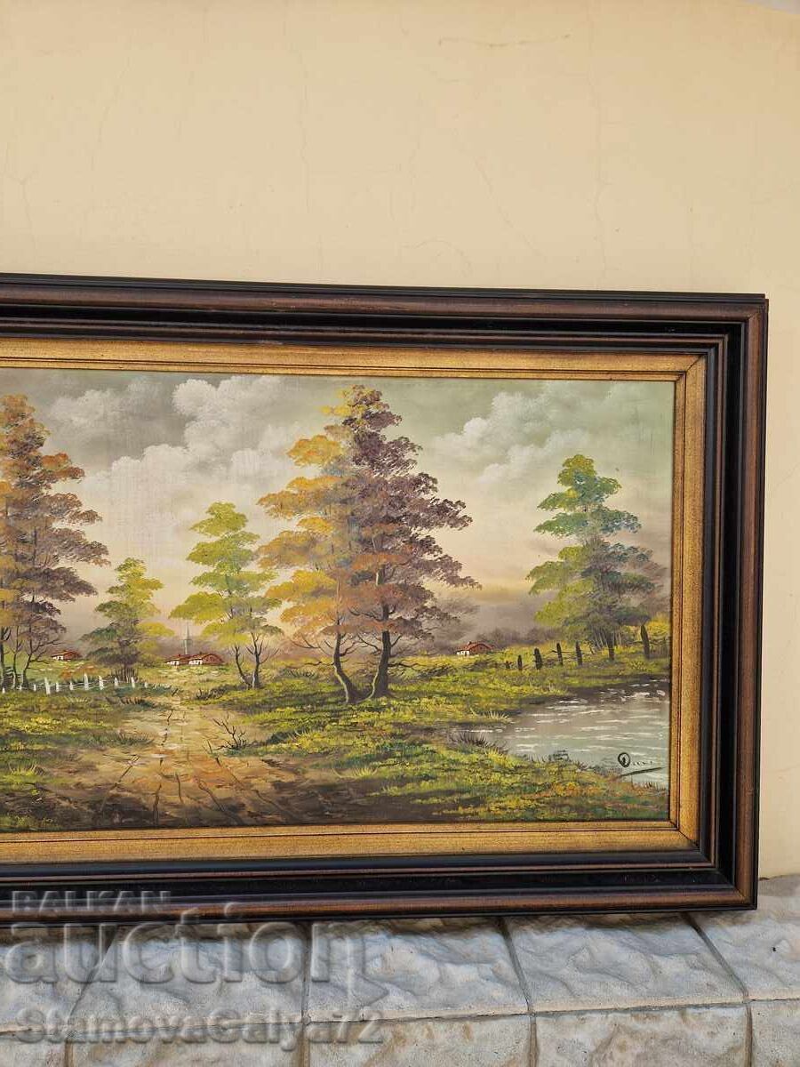 Livrarea Tablou antic foarte mare, ulei pe pânză