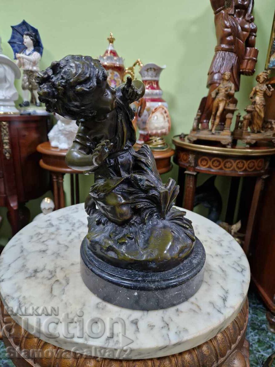 Παράδοση Εξαιρετικό αντίκα γαλλικό μπρούτζινο συγγραφικό ειδώλιο Παράδοση Εξαιρετικό αντίκα γαλλικό μπρούτζινο συγγραφικό ειδώλιο