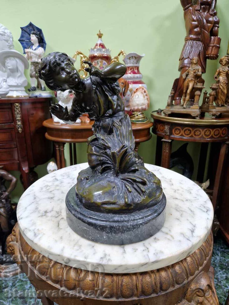 Εξαιρετικό αντίκα γαλλικό μπρούτζινο συγγραφικό ειδώλιο Εξαιρετικό αντίκα γαλλικό μπρούτζινο συγγραφικό ειδώλιο