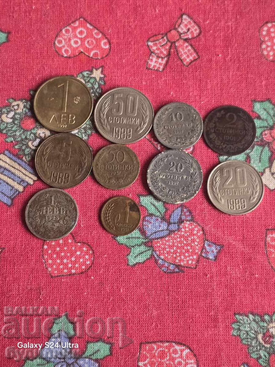 10 Monede Bulgare, ani diferiți. Lansez peste 100 de licitații cu preț 9.99 BGN | € 5.11