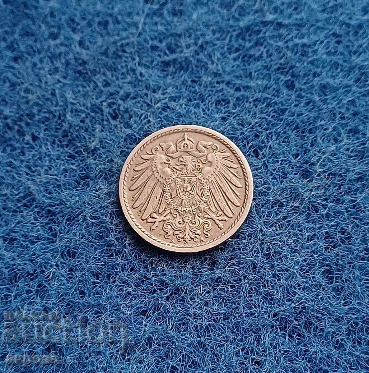 5 Pfennig Germany 1908 with price 3.20 BGN | € 1.64 5 Pfennig Germany 1908 with price 3.20 BGN | € 1.64