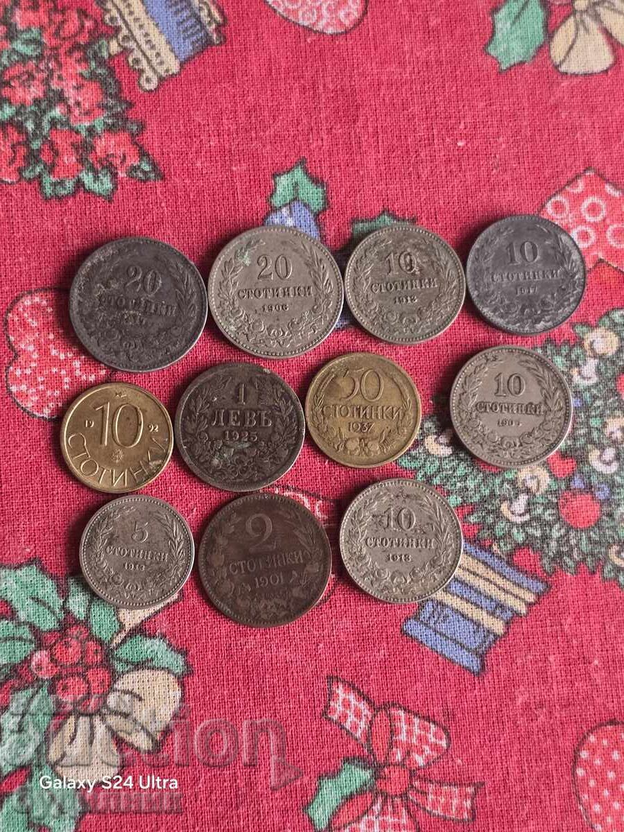 11 Bucăți Monede Bulgărești ani diferiți. DE LA CENT 0,01..BZC