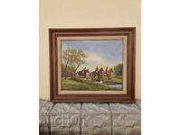 Εξαιρετικός αντίκα πίνακας Βελγικής ζωγραφικής, λάδι σε καμβά