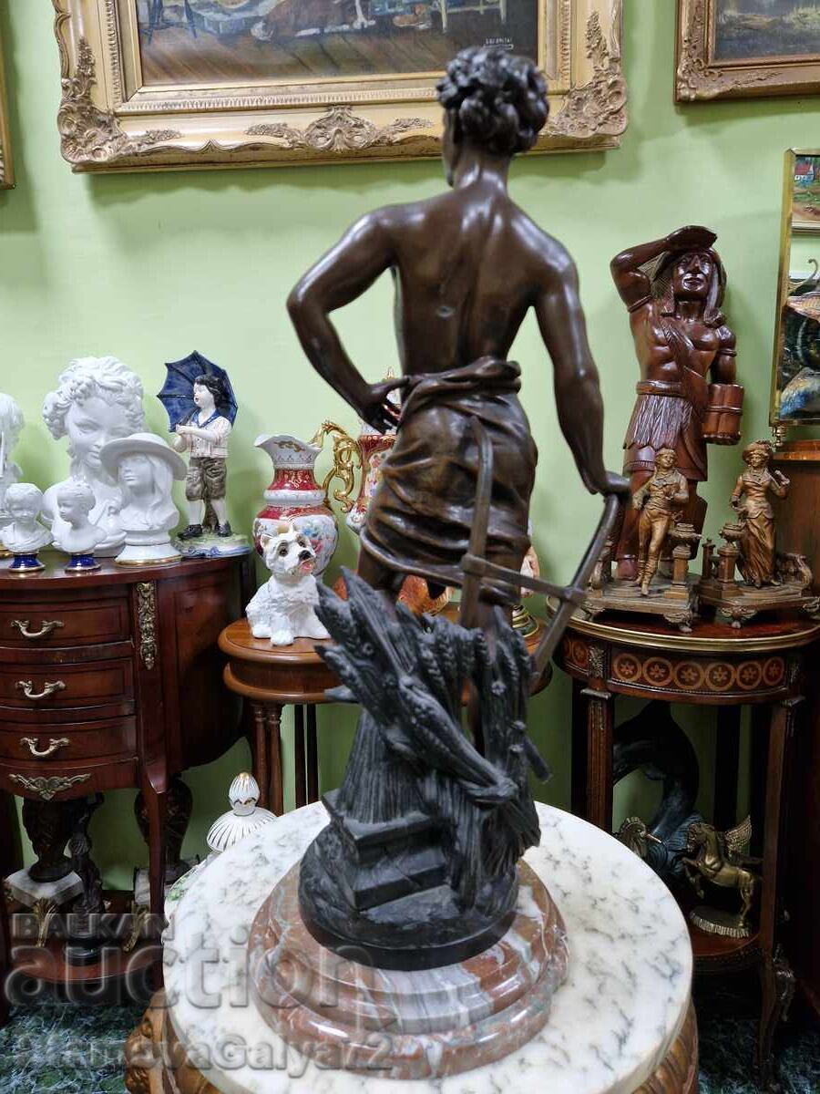 Fantastic large antique French figure sculpture - 7