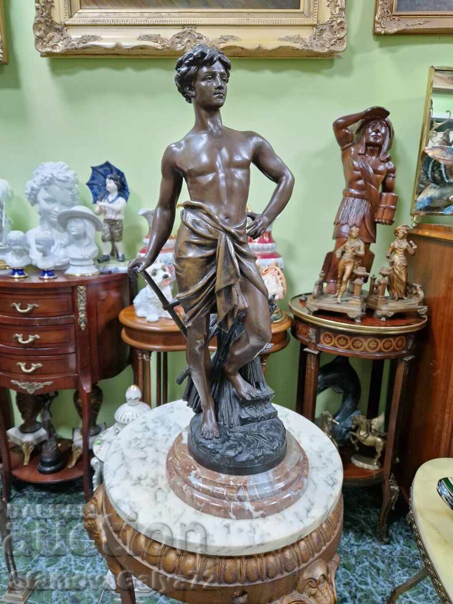 Fantastic large antique French figure sculpture
