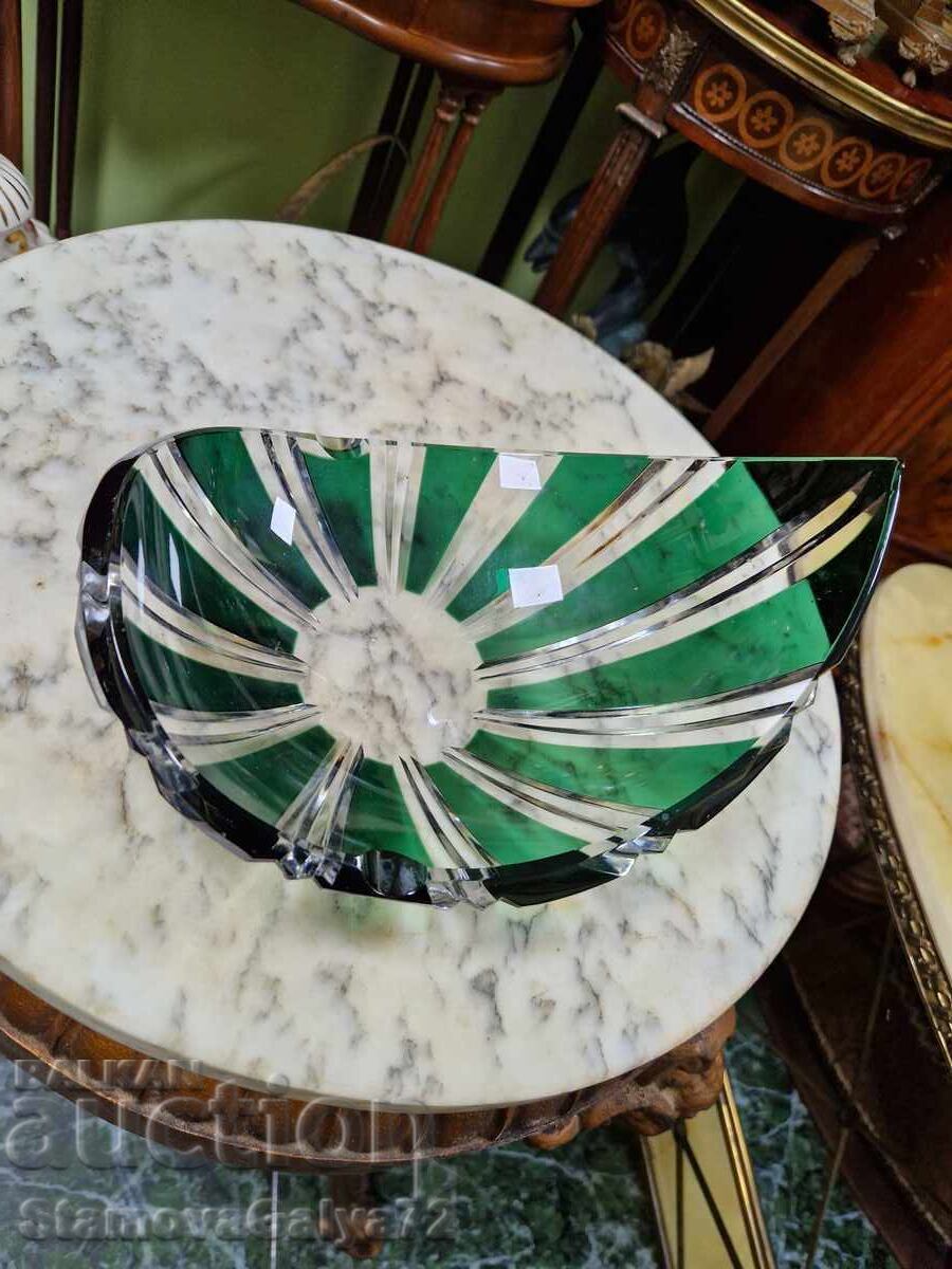 Auction  Unique Antique Belgian Crystal Ashtray Val Saint L