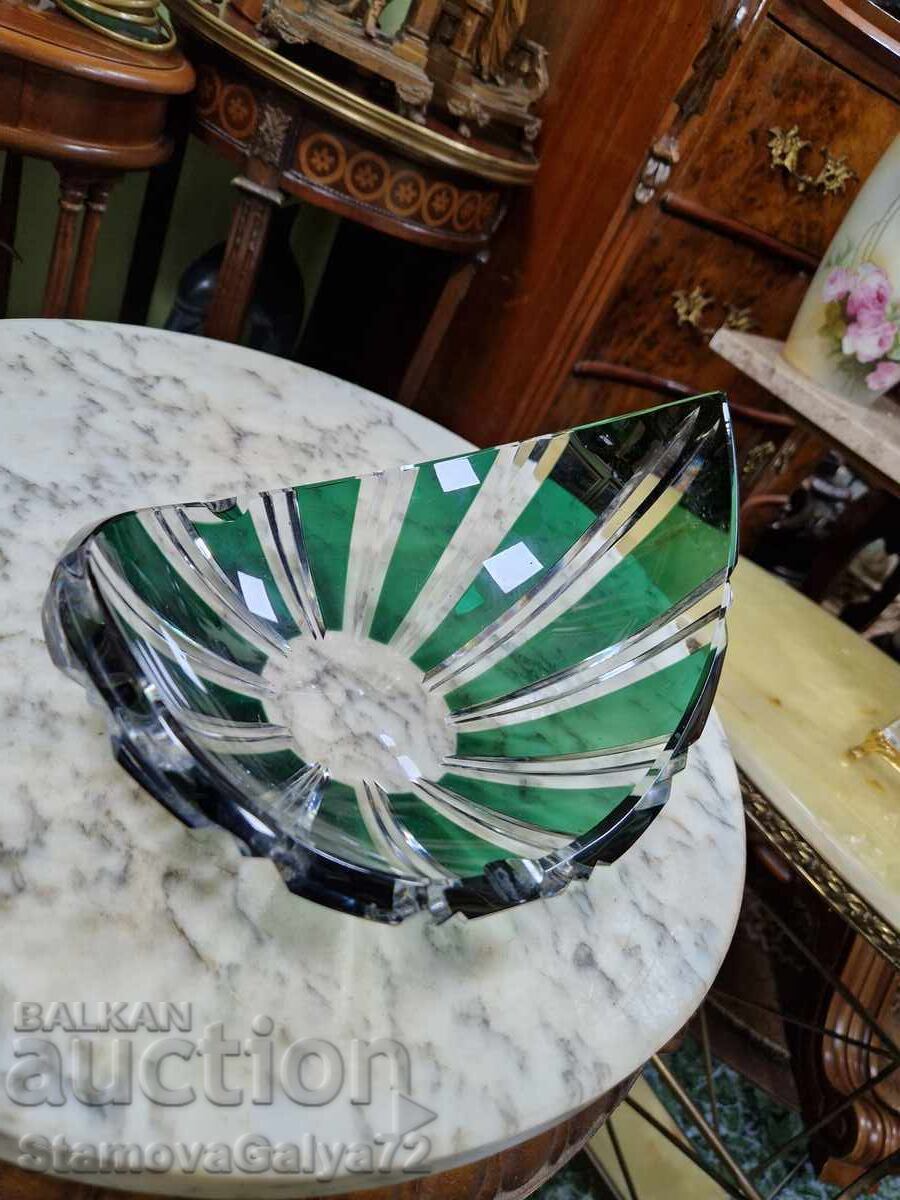 Delivery of Unique Antique Belgian Crystal Ashtray Val Saint L