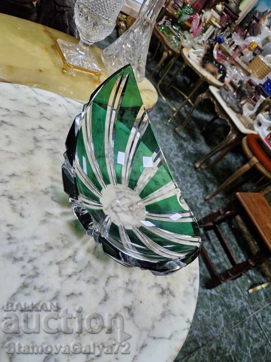 Unique Antique Belgian Crystal Ashtray Val Saint L - 5