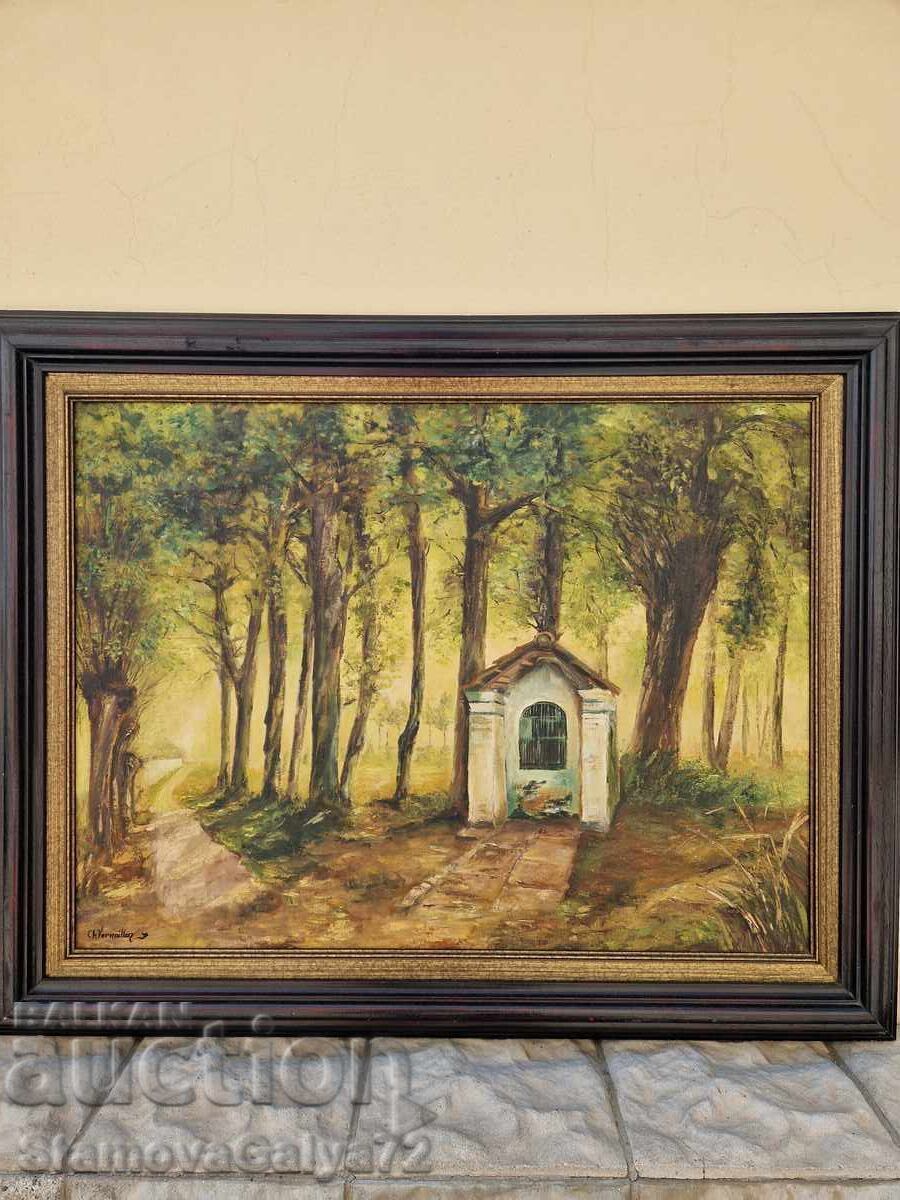 Δημοπρασία Μια υπέροχη αντίκα γαλλική ζωγραφική με λάδι σε καμβά