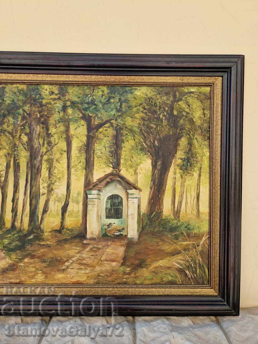 Παράδοση Μια υπέροχη αντίκα γαλλική ζωγραφική με λάδι σε καμβά