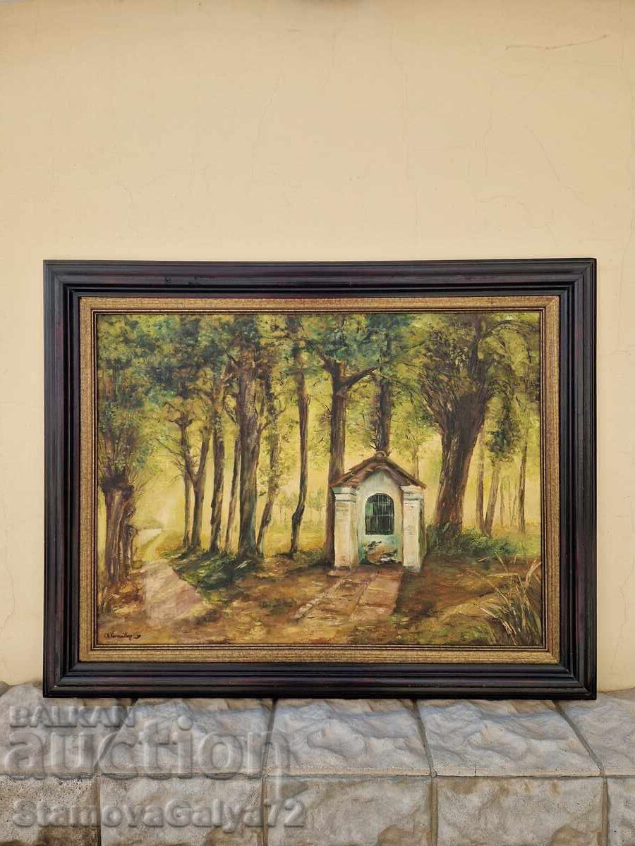 Μια υπέροχη αντίκα γαλλική ζωγραφική με λάδι σε καμβά