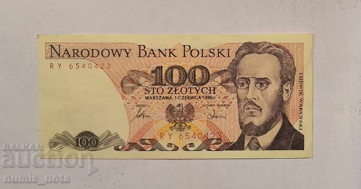 Poland 100 zlotys 1986