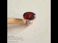 Inel de argint cu chihlimbar