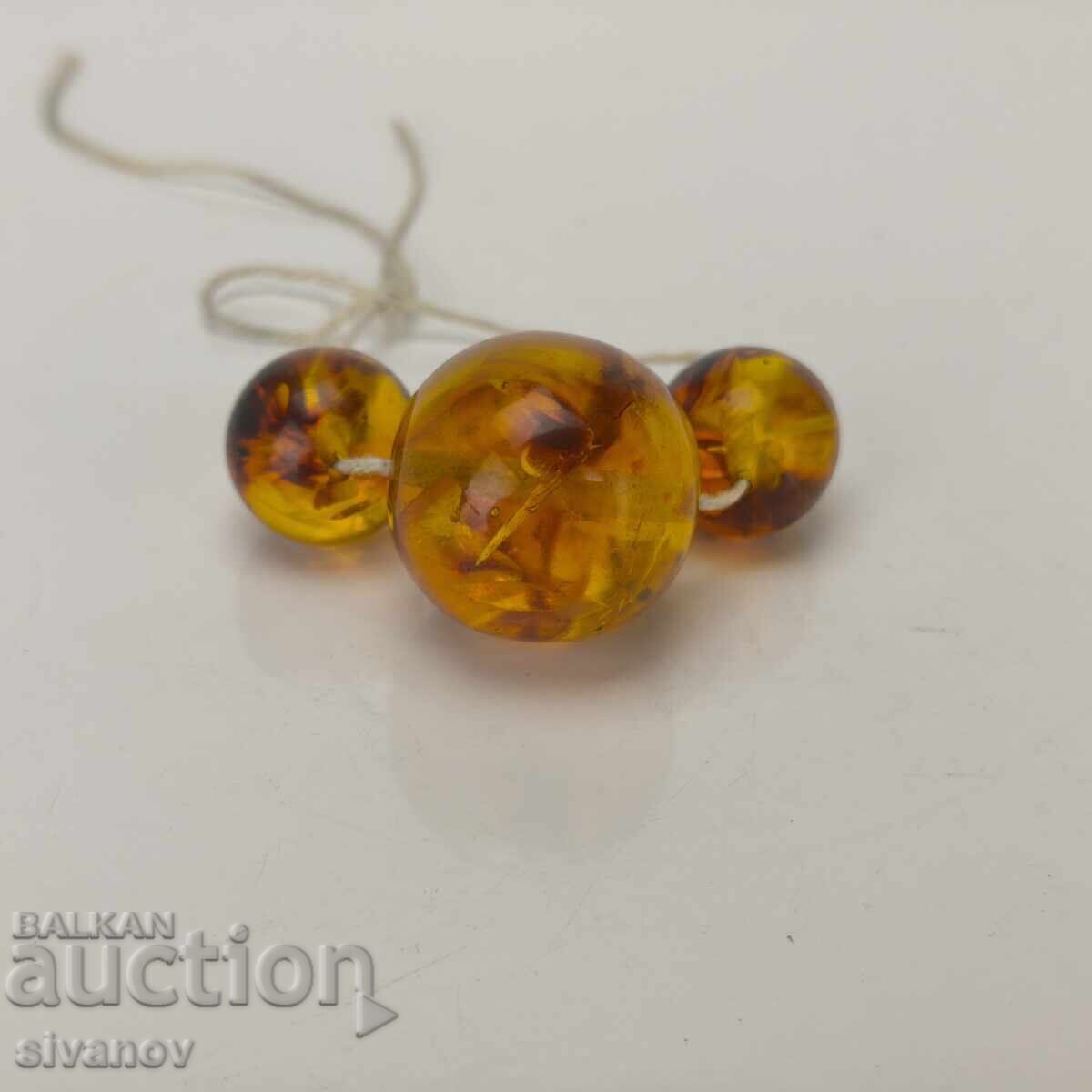 Old amber beads, 3 pieces, 26 and 18 mm, 20g #6007 with price 19.99 BGN | € 10.22 Old amber beads, 3 pieces, 26 and 18 mm, 20g #6007 with price 19.99 BGN | € 10.22