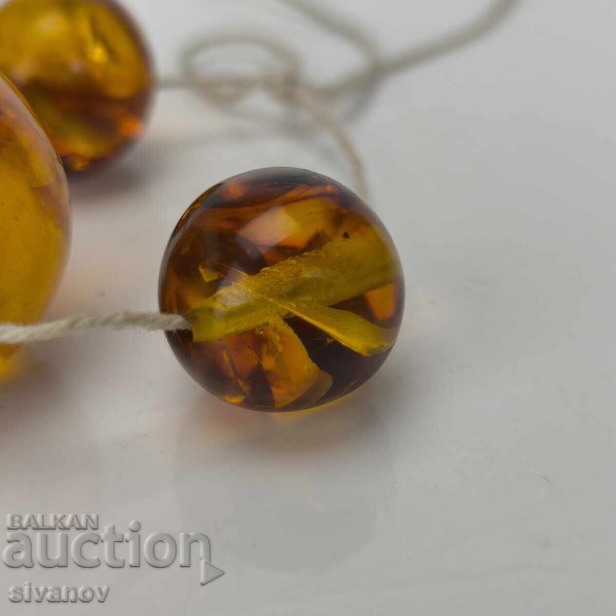 Auction Old amber beads, 3 pieces, 26 and 18 mm, 20g #6007 Auction Old amber beads, 3 pieces, 26 and 18 mm, 20g #6007
