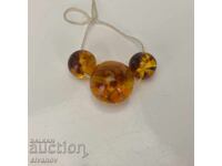 Old amber beads, 3 pieces, 26 and 18 mm, 20g #6007