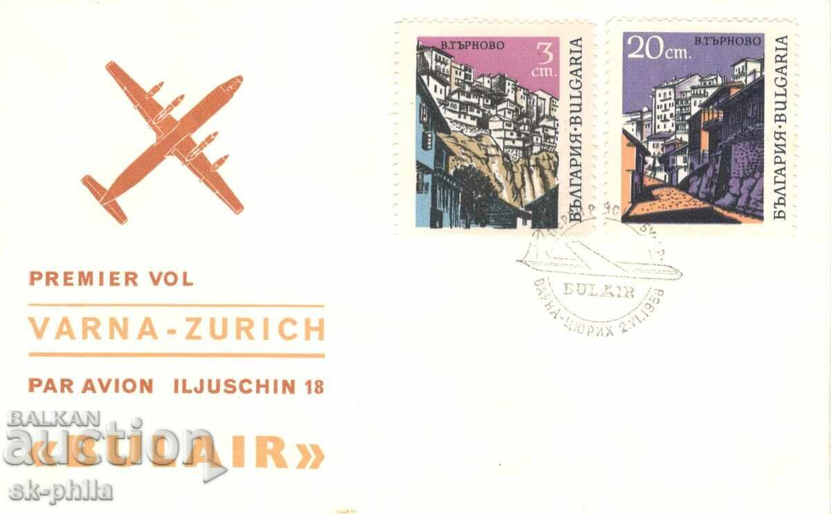 Envelope - special - First flight Varna-Zurich