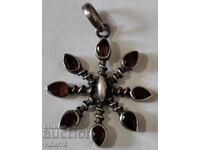 PENDANT DIN ARGINT CU GRANAT