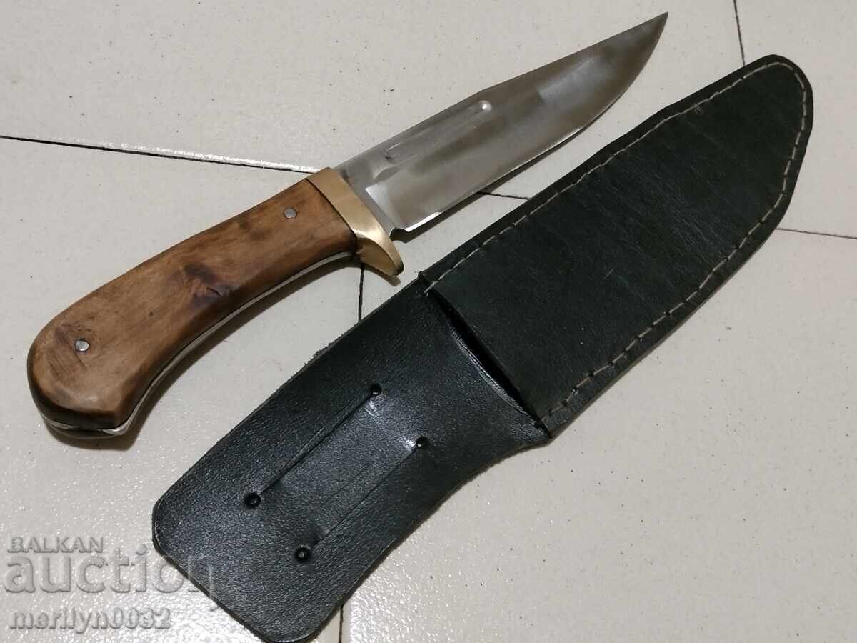 Παλαιό κυνηγετικό μαχαίρι με θήκη - 5