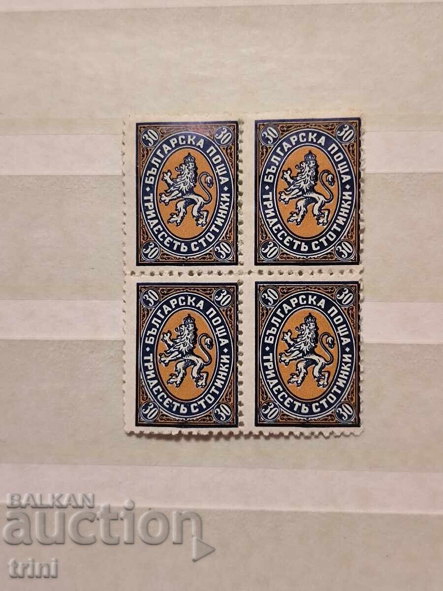 Bulgaria 1927 Lion Cubs square 30 st. MNH