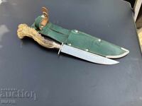 Ροστερέι Σταρ κυνηγετικό μαχαίρι με λαβή από κέρατο και θήκη