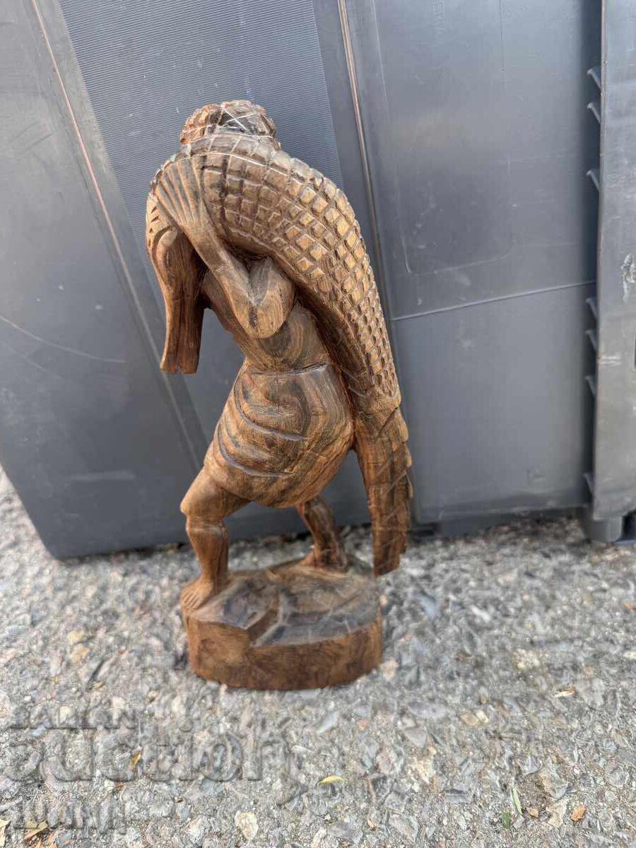 Auction  Old wooden figure sculpture