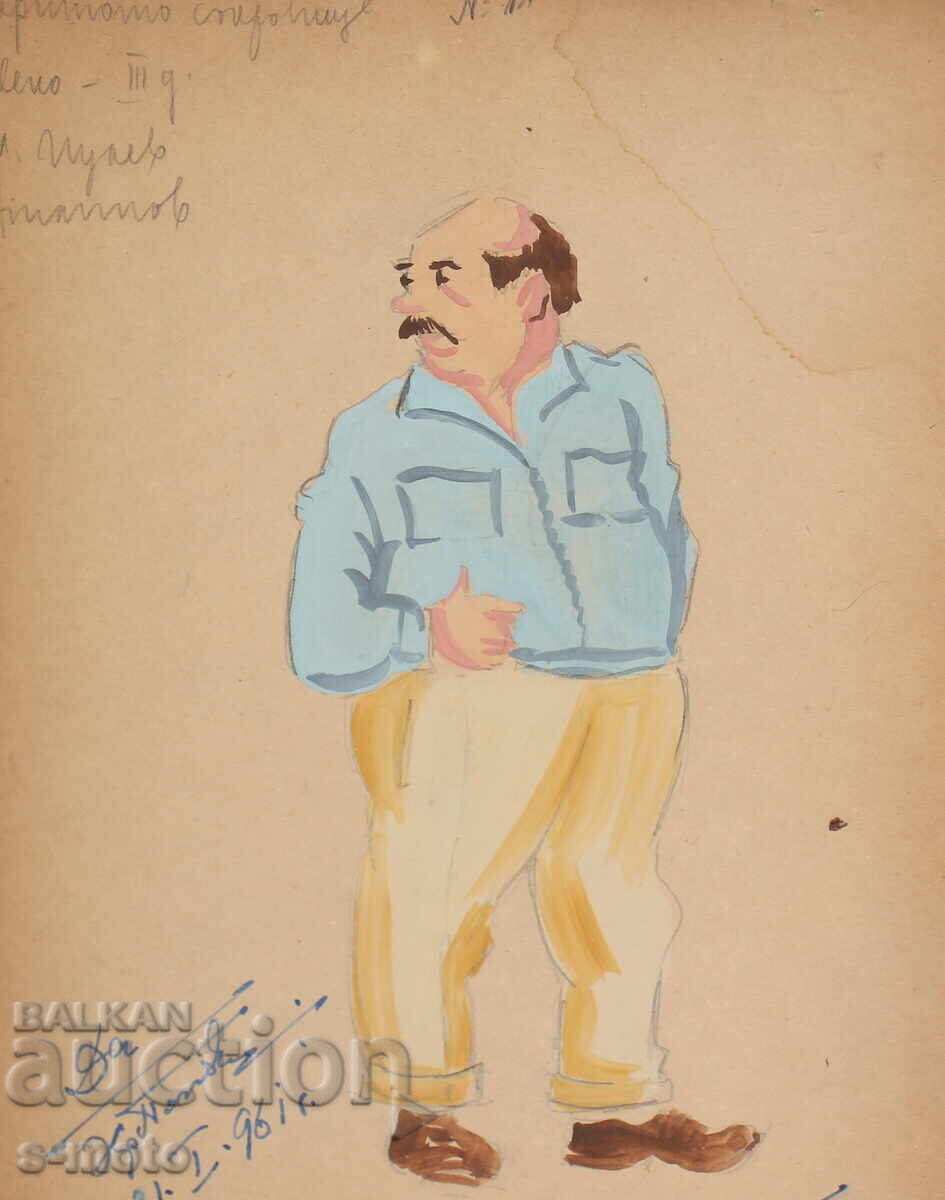 Pictură guașă scenografie, balet, proiect de costume 1961 - 5