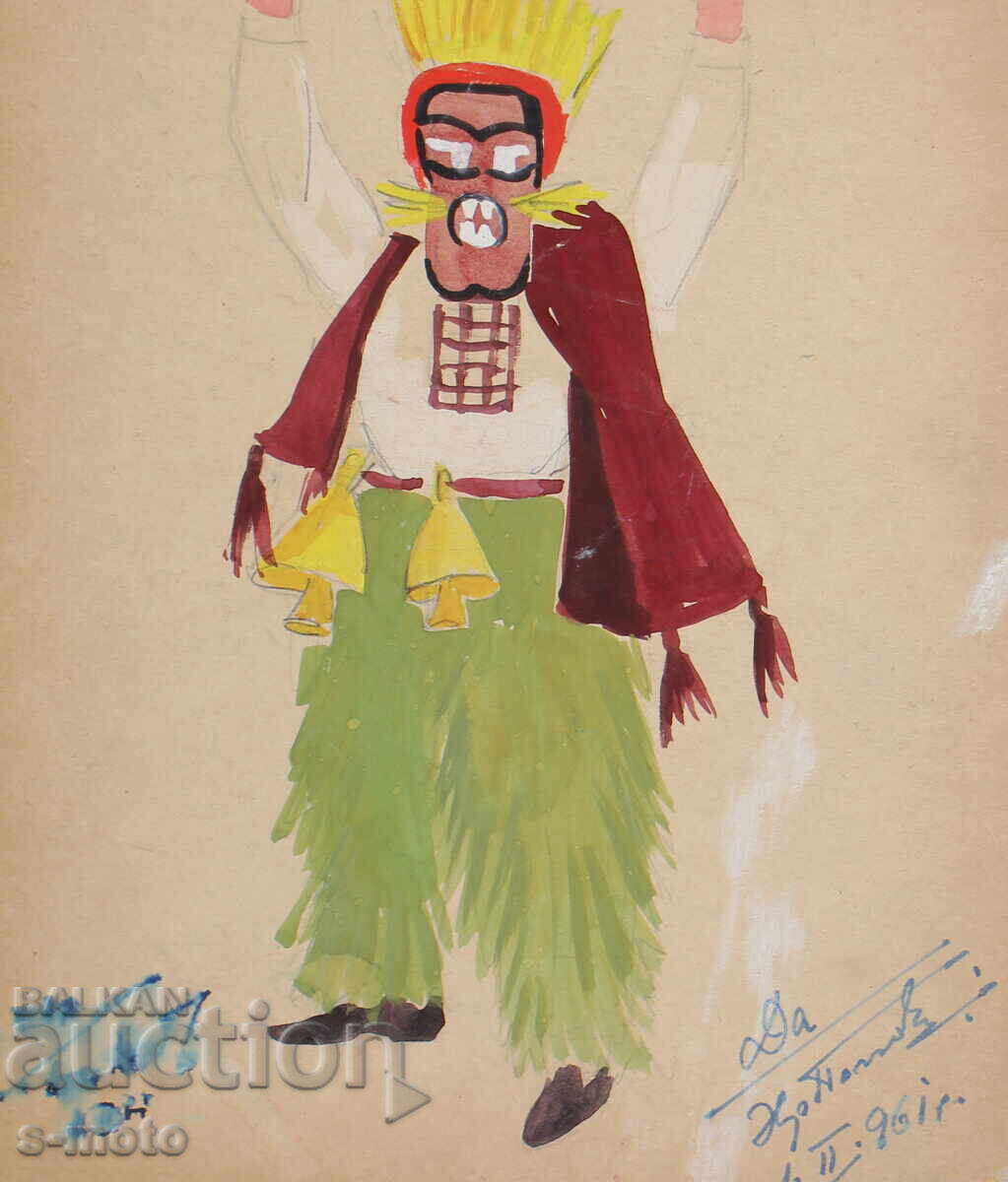Pictură guașă scenografie, balet, proiect de costume 1961 - 6
