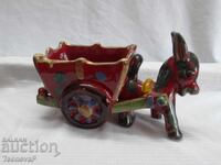 Ceramic donkey with cart