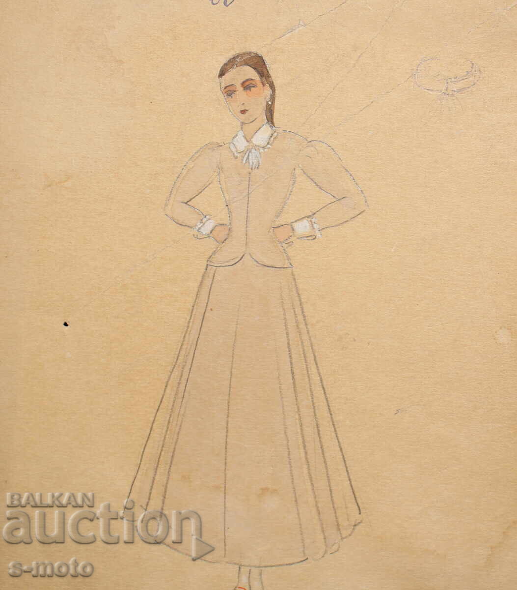 Pictură guaj scenografie, balet, proiect pentru costume - 5