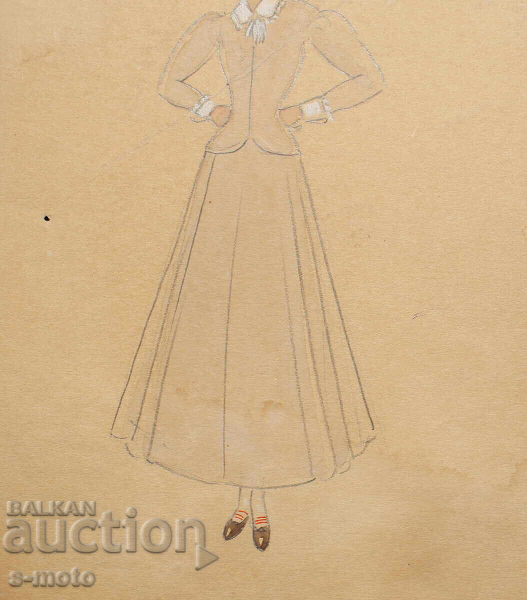 Pictură guaj scenografie, balet, proiect pentru costume - 7