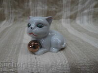 Porcelain Cat Figurine