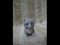 Porcelain cat figurine in blue